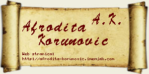 Afrodita Korunović vizit kartica